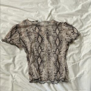 Snake Print Sheer Top